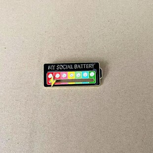 MY SOCIAL BATTERY 心情转换能量胸针个性创意交互社交可滑动徽章