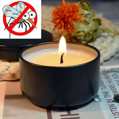 Scented candles, citronella, mosquito repellent candles, tin