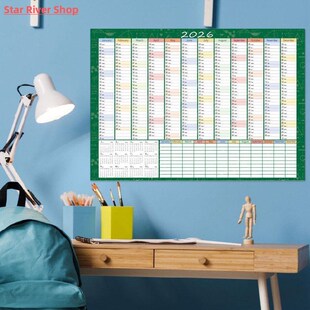 2026 English Wall Calendar - Planner Fitness Travel Check-In
