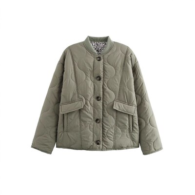 Womens Quilted Button tton at Fashion mforle Retro Casual a