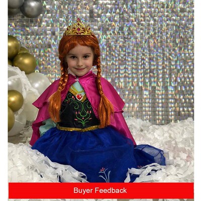 Fancy Girl Anna Elsa Dress + Cape Halloween Children