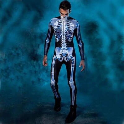 3D Skeleton Costumes Halloween Skeleton Outfit Cosplay Costu