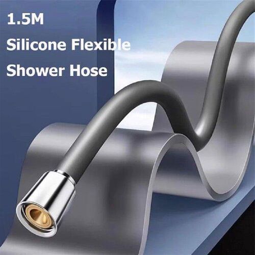 1.5M Silicone Handheld Shower Head Hose Flexible Anti