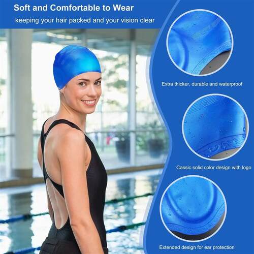 Professional Durable Silicone Swimming Cap with Ear Pockets
