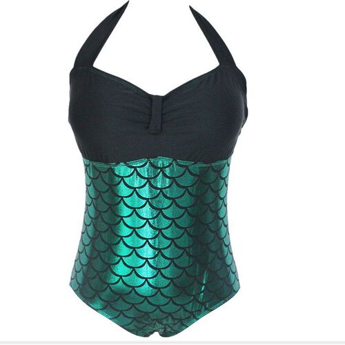 New Fat Woman BIKINI Neck Backless Mermd Swiuit
