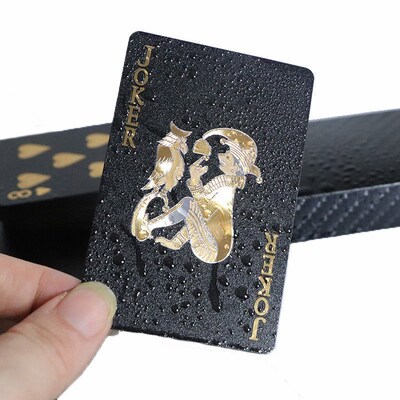 Black & Gold PVC Waterproof Playing Cards Durable Card Game