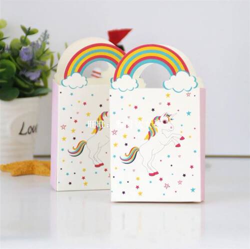 10Pcs Unicorn Gift Box Candy Box Birthday Party Decorations