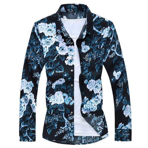 Plus Size Mens Autumn Slim-fit Vintage Dark Casual Long Sle