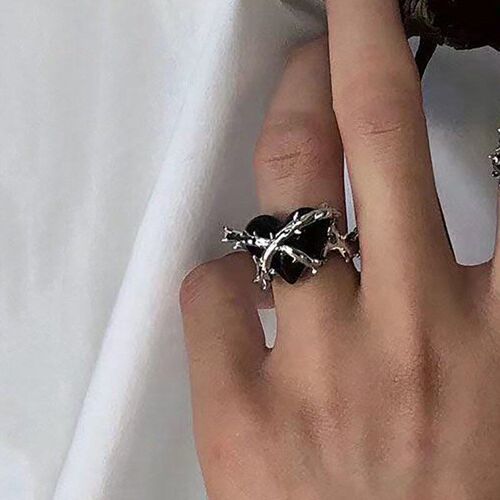 Vintage Rings Cold Style HighEnd Open Waterdrop Diamond Ring