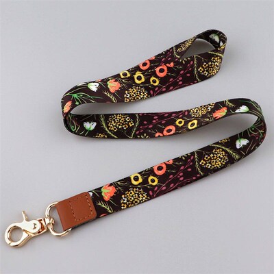 Ransitute R2801 Fashion Flowers Serie Leather Buckle Lanyard
