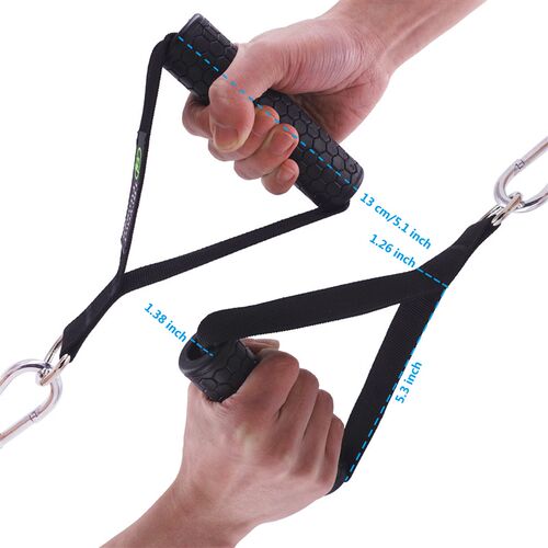 1 Pair Gym Resistance Bands Handles Anti-slip Grip Strong