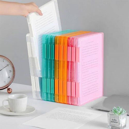 Square Shape Document Organizer Dust Proof Plastic Clear Tra