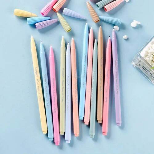 12pcs/set Morandi Color Felt Tip Pens 0.38 mm Plus Pen for H