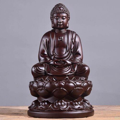 Ebony Wood Carving Sakyamuni Buddha Ornaments Moni Buddha