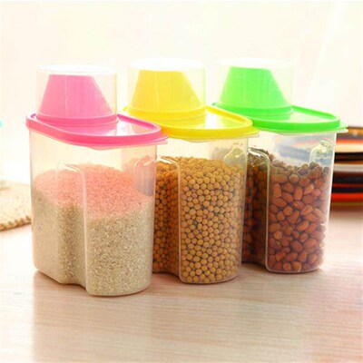 Kitchen Sealed Canister, Transparent Plastic, Large Capacity