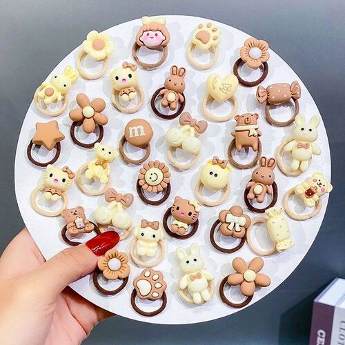 10pcs/set Cute Cartoon Aniaml Flower Small Elastic Hair Band