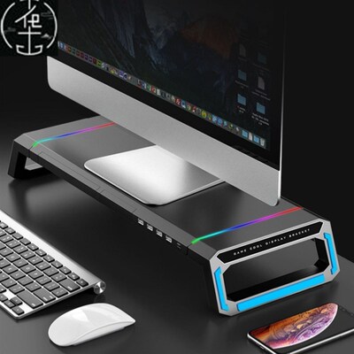 Monitor Stand for Desk RGB Gaming Lights with USB 2.0 Hub