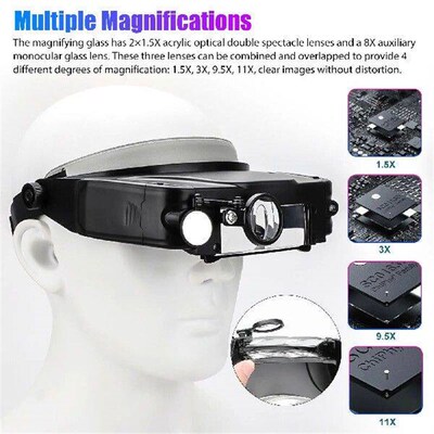 Magnifying Glass With LED Lights Illuminated Magnifier Lamp