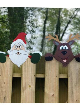 2024 New year santa claus fence peeps christmas decoration o