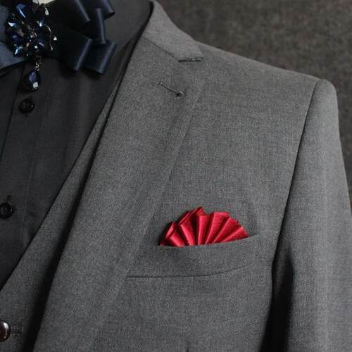 High Quality Mens Suit Pocket Towel Shirt Flower Brooch Jel