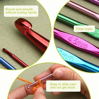 Fenrry Crochet Hook Set Crochet Needle Kit Beginner Yarn Nee