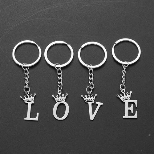 In Letters Crow Diy Charm Keychains Key Ring For Men Women S