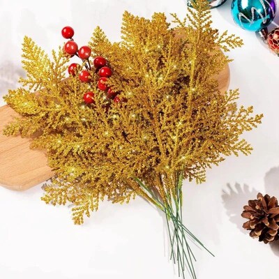 5Pcs Artificial Christmas Decor Pine Needle Home Room