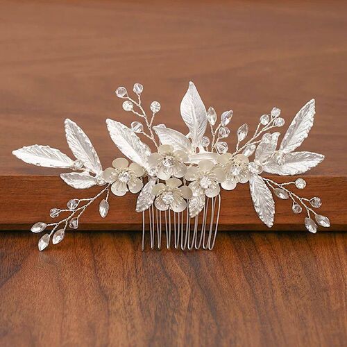 Silver Color Pearl Rhinestone Wedding Hair Combs Hair Access