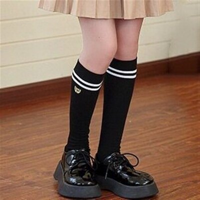 Girls Mid-length Socks Kindergarten Uniform Socks Cotton Ov