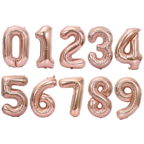 40" PINK Foil Balloons Digital Large Number Birthday Pa