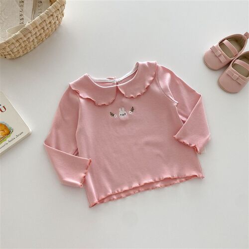 Pure Color Kids Base Shirt Cute Rabbit TShirt for Girls 05 Y