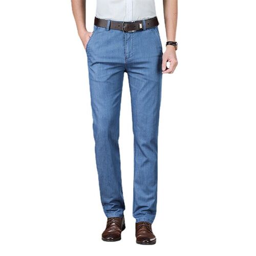 Modal Middle-aged Mens Tencel Jeans Spring and Summer Thin