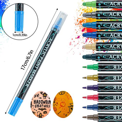 Color Permanent Acrylic Paint Marker Pens for Fabric C