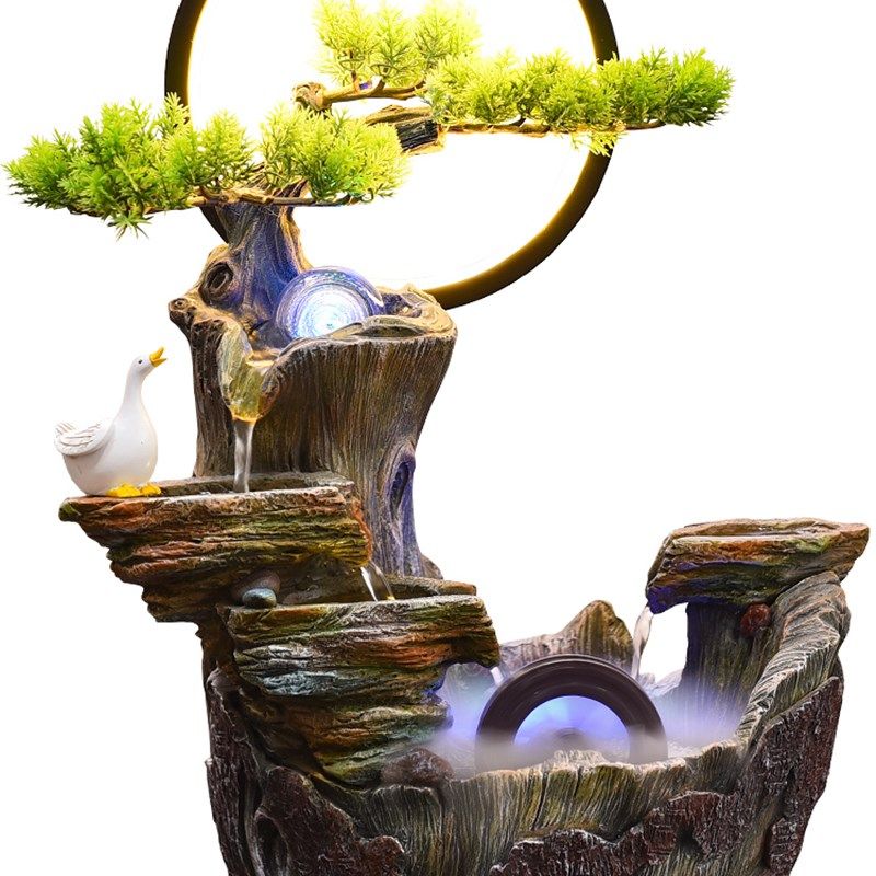 假山流水喷泉摆件办公室客厅玄关桌面循环水装饰造景开业乔迁礼品,家居饰品,流水摆件,淘宝优惠券,粉丝福利购,淘宝优惠卷