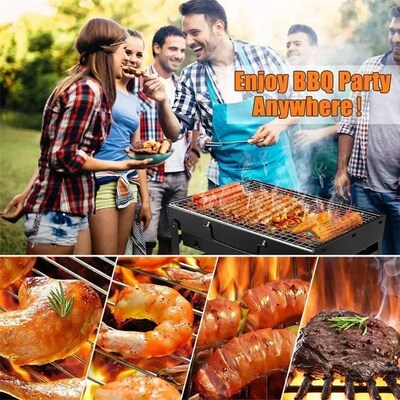 Small Portable BBQ Charcoal Grill Stainless Steel Outdoor Co