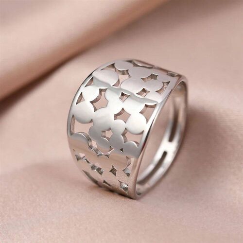 Stainless Steel Rings Geometric Circle Stitching Design Clas
