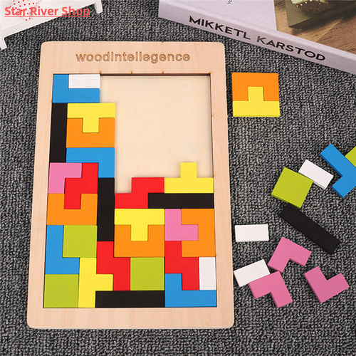 Educational Toy for Kids Colorful 3D Puzzle Wooden Tangram B