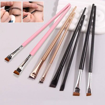 Professional Eyebrow Eyeliner Brushes Soft Angled Blade Thin