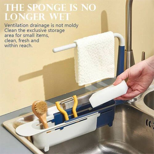 Telescopic Kitchen Sink Shelf Dish Drying Rack Storage Dish