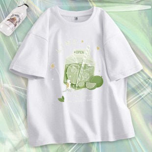 ndy Women Short Sleeve T-Shirts Casual Round Neck Printed Lo