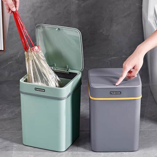 Rubbish Can Kitchen Toilet Trash with Press Lid Garbage Bin