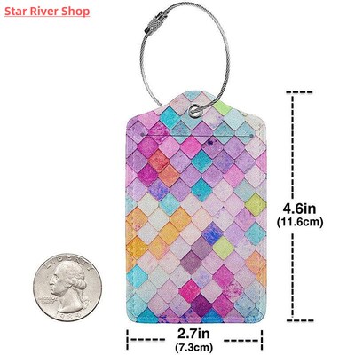 1Pc Travel Accessories Luggage Tag Color Printing PU Suitcas