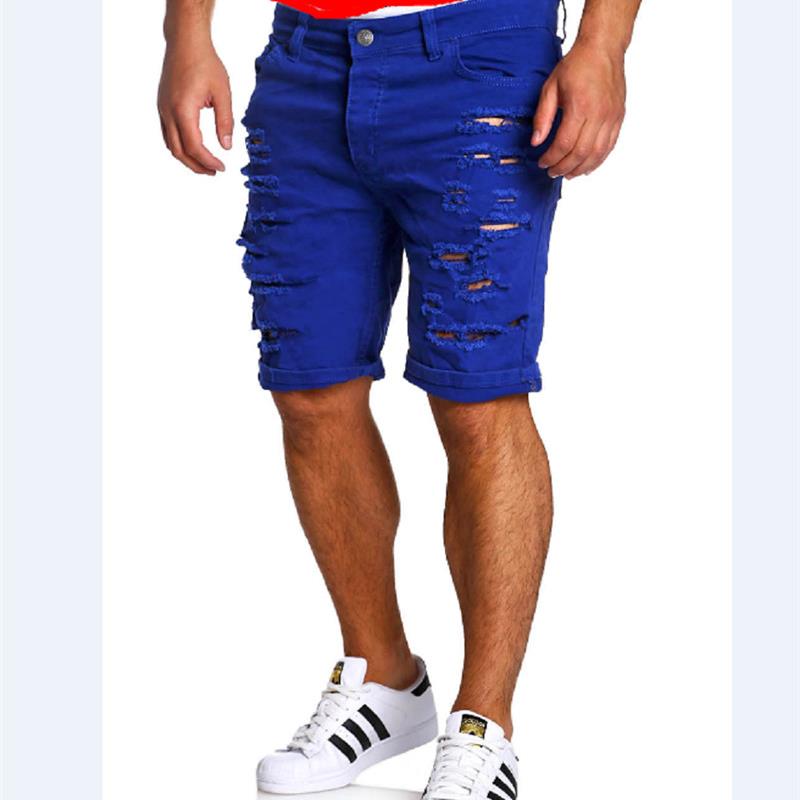 Mens Denim Chino fashion shorts Washed denim Boy Skinny Runw图片