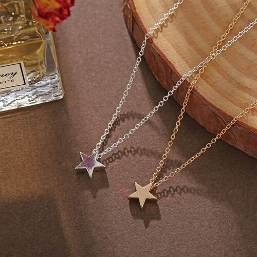 51221 Star Pendant Necklace women 五角星吊坠项链合金锁骨链女