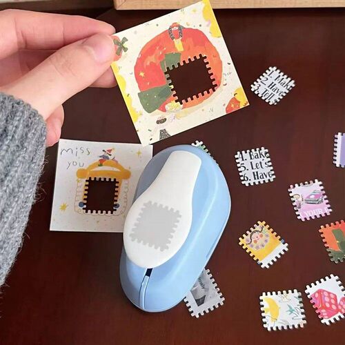 One-piece Stamp Embossing Tool, Stamp Journal Hole Punch, Cr