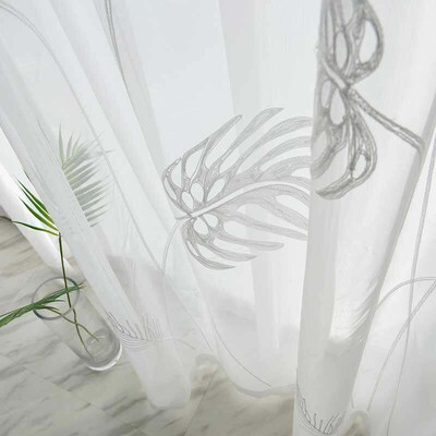 Modern Embroidered Tulle Window Curtains for Living Room Bed