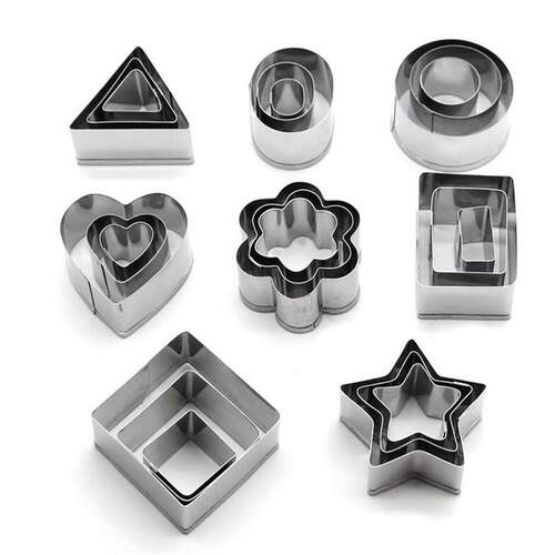 24 Pcs Polymer Clay Cutter set Flower/heart/square/circle/h