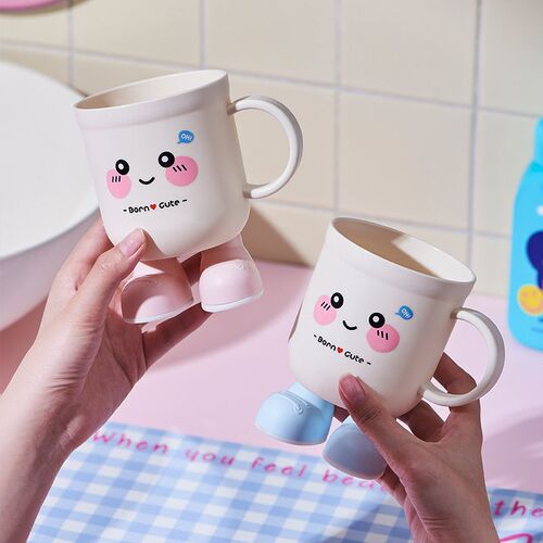 Anti-fall Creative Cartoon Little Foot Plastic Tooth Mug