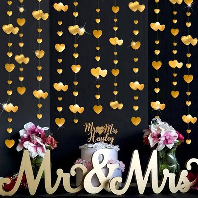 Paper White Heart Garlands Love Heart Banner Sreamer for Wed