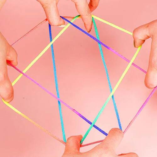 6PCS String Games For Kids Cats Cradle Rainbow Colored Rope